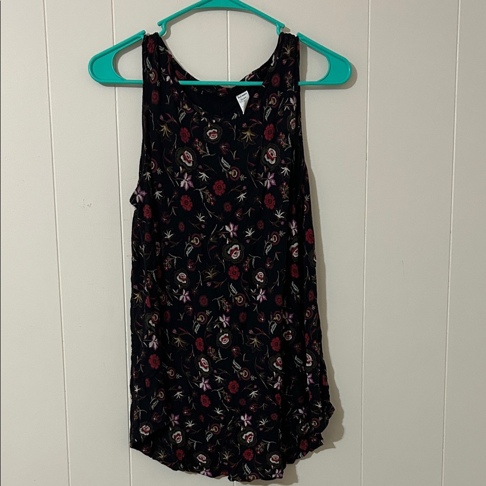 Old Navy Floral Tank Top - Black and Red